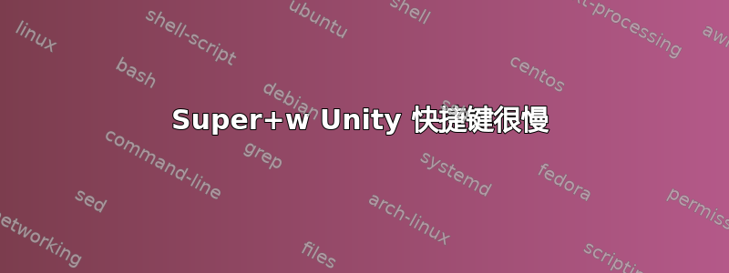 Super+w Unity 快捷键很慢