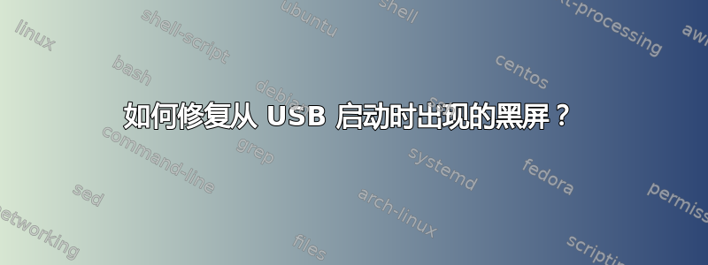 如何修复从 USB 启动时出现的黑屏？