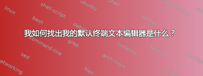 我如何找出我的默认终端文本编辑器是什么？