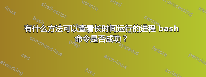 有什么方法可以查看长时间运行的进程 bash 命令是否成功？