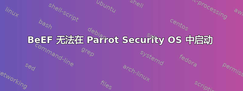 BeEF 无法在 Parrot Security OS 中启动