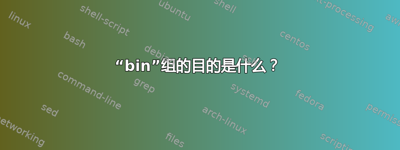 “bin”组的目的是什么？