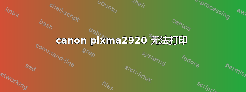 canon pixma2920 无法打印