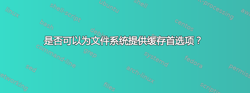 是否可以为文件系统提供缓存首选项？