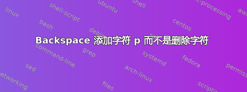 Backspace 添加字符 p 而不是删除字符