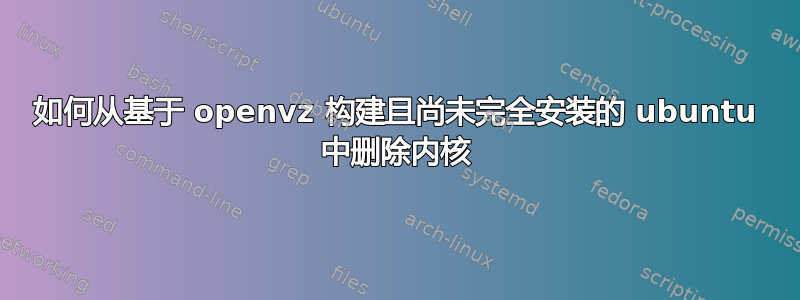 如何从基于 openvz 构建且尚未完全安装的 ubuntu 中删除内核