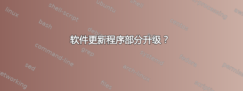 软件更新程序部分升级？