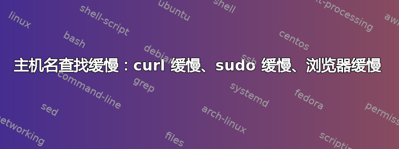 主机名查找缓慢：curl 缓慢、sudo 缓慢、浏览器缓慢