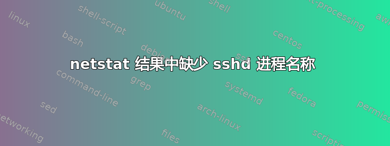 netstat 结果中缺少 sshd 进程名称