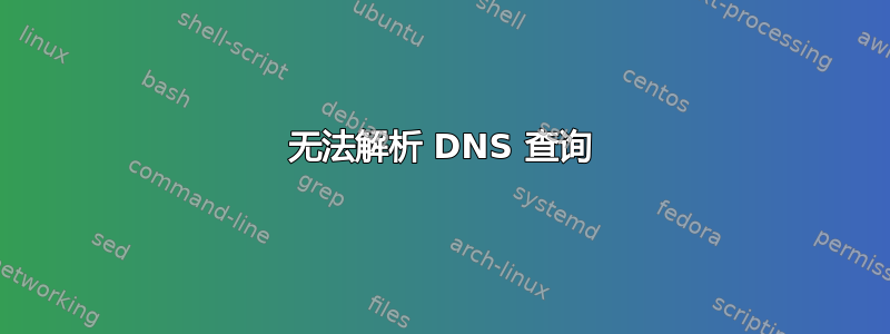 无法解析 DNS 查询