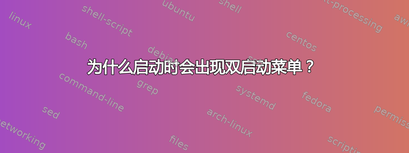 为什么启动时会出现双启动菜单？