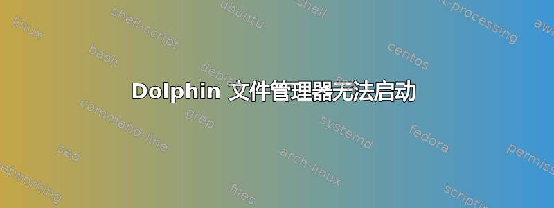 Dolphin 文件管理器无法启动