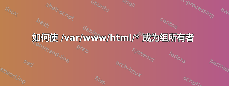 如何使 /var/www/html/* 成为组所有者