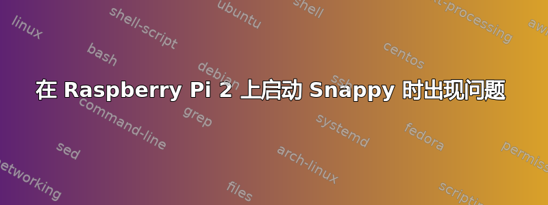 在 Raspberry Pi 2 上启动 Snappy 时出现问题