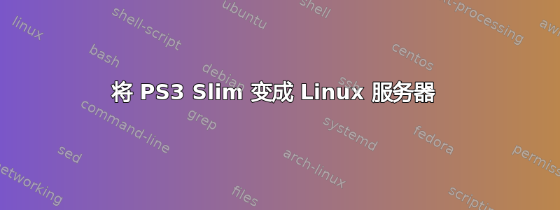 将 PS3 Slim 变成 Linux 服务器 