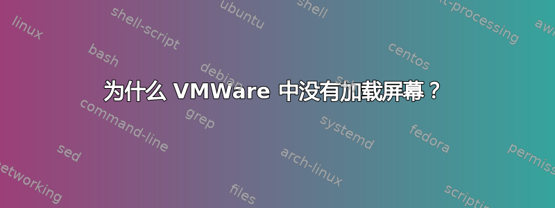 为什么 VMWare 中没有加载屏幕？