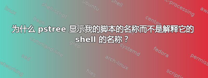 为什么 pstree 显示我的脚本的名称而不是解释它的 shell 的名称？