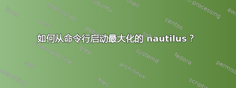 如何从命令行启动最大化的 nautilus？