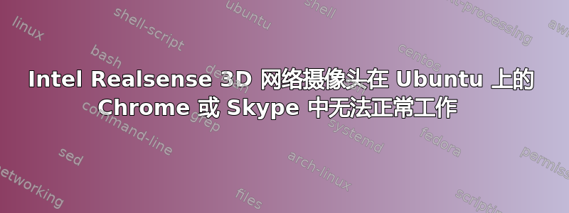 Intel Realsense 3D 网络摄像头在 Ubuntu 上的 Chrome 或 Skype 中无法正常工作 