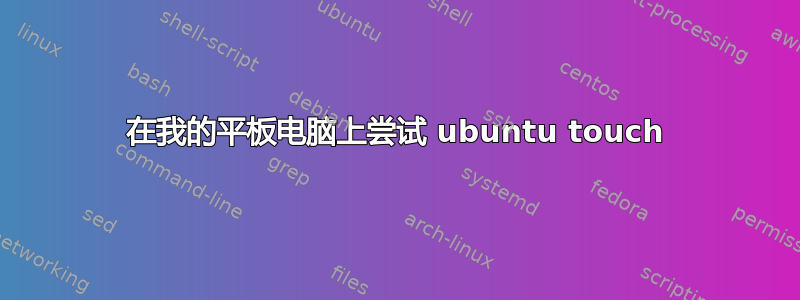 在我的平板电脑上尝试 ubuntu touch