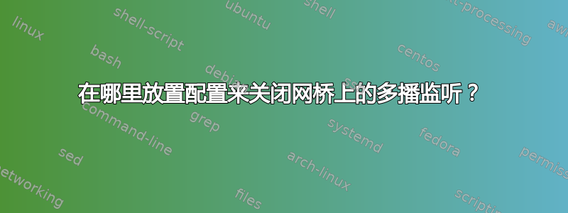 在哪里放置配置来关闭网桥上的多播监听？