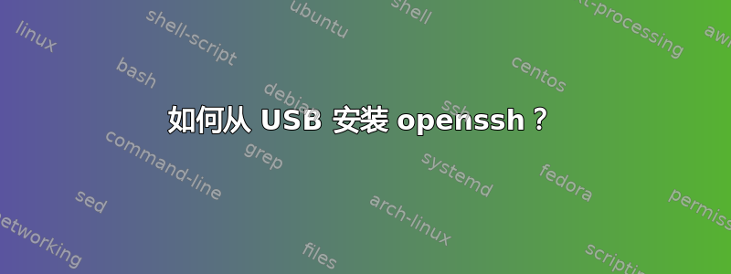 如何从 USB 安装 openssh？