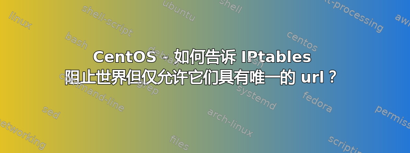 CentOS - 如何告诉 IPtables 阻止世界但仅允许它们具有唯一的 url？