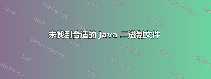 未找到合适的 Java 二进制文件