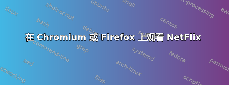 在 Chromium 或 Firefox 上观看 NetFlix