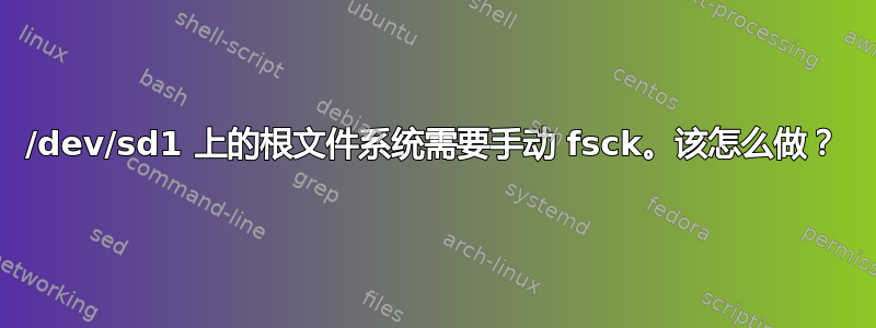 /dev/sd1 上的根文件系统需要手动 fsck。该怎么做？