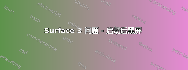 Surface 3 问题 - 启动后黑屏