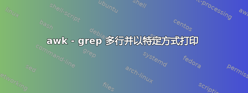 awk - grep 多行并以特定方式打印