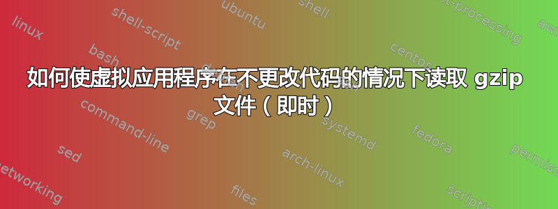 如何使虚拟应用程序在不更改代码的情况下读取 gzip 文件（即时）