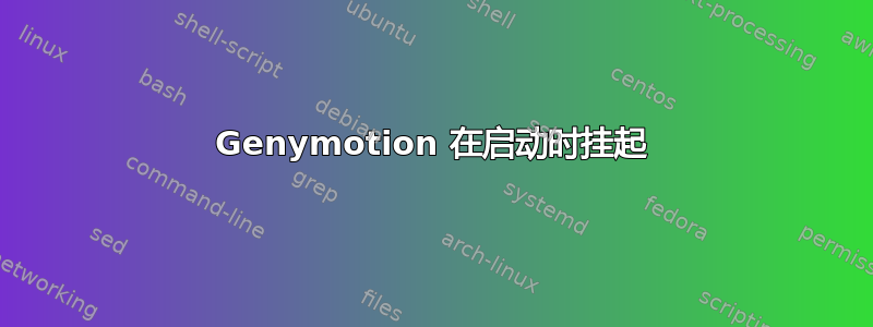 Genymotion 在启动时挂起