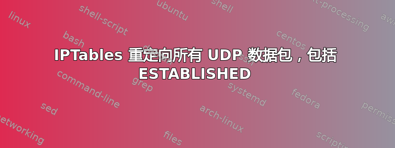 IPTables 重定向所有 UDP 数据包，包括 ESTABLISHED