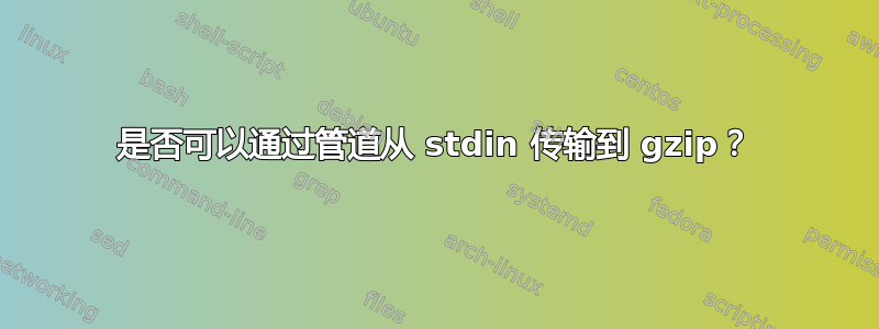 是否可以通过管道从 stdin 传输到 gzip？