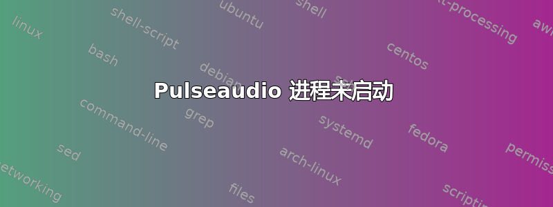 Pulseaudio 进程未启动