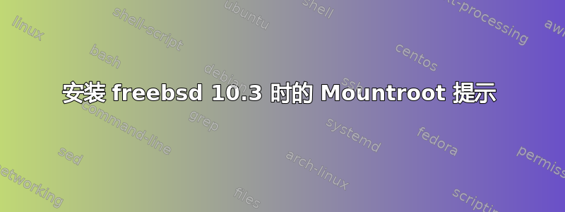 安装 freebsd 10.3 时的 Mountroot 提示