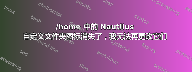 /home 中的 Nautilus 自定义文件夹图标消失了，我无法再更改它们