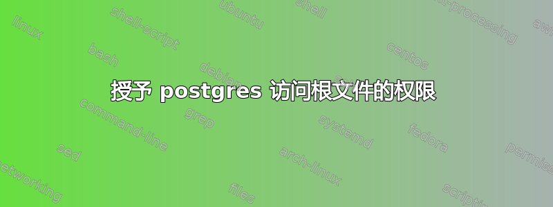 授予 postgres 访问根文件的权限