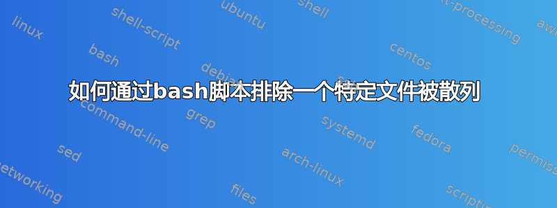 如何通过bash脚本排除一个特定文件被散列