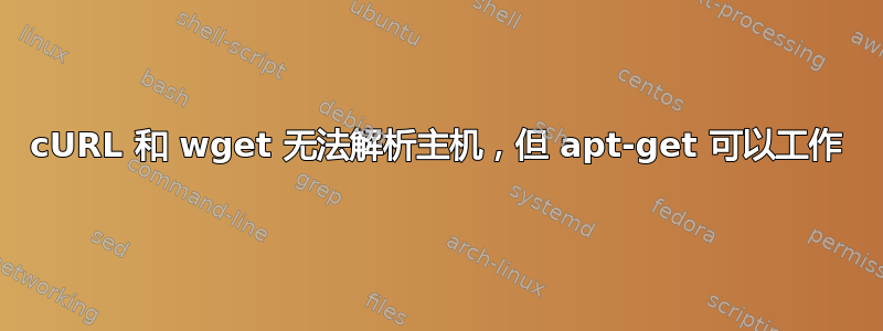 cURL 和 wget 无法解析主机，但 apt-get 可以工作