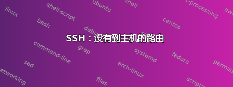 SSH：没有到主机的路由