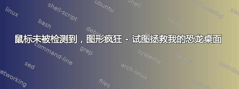 鼠标未被检测到，图形疯狂 - 试图拯救我的恐龙桌面