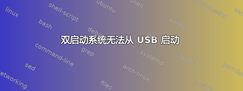 双启动系统无法从 USB 启动