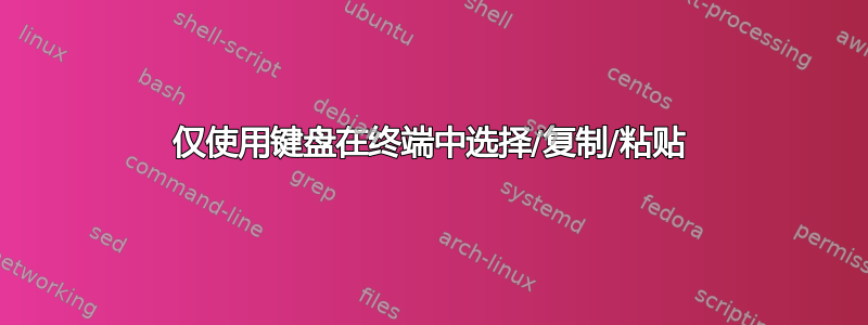 仅使用键盘在终端中选择/复制/粘贴