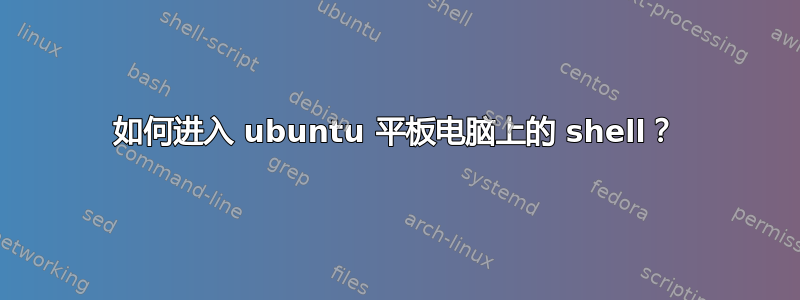 如何进入 ubuntu 平板电脑上的 shell？