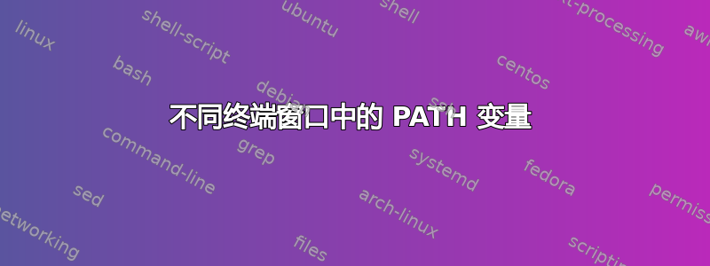 不同终端窗口中的 PATH 变量