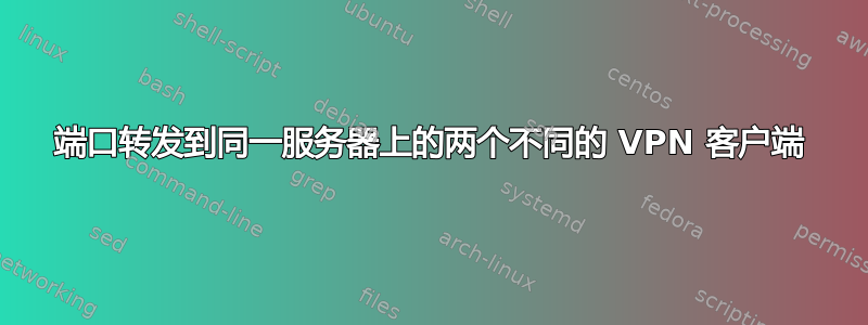 端口转发到同一服务器上的两个不同的 VPN 客户端