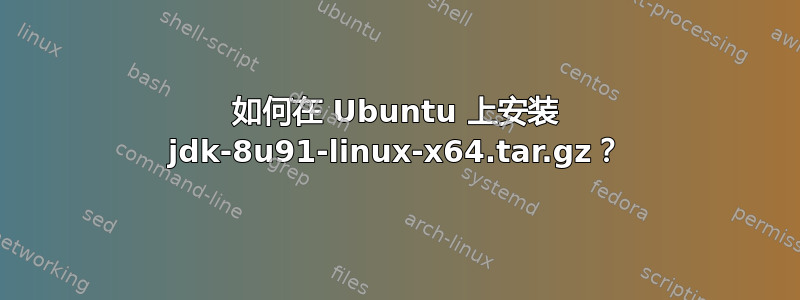 如何在 Ubuntu 上安装 jdk-8u91-linux-x64.tar.gz？